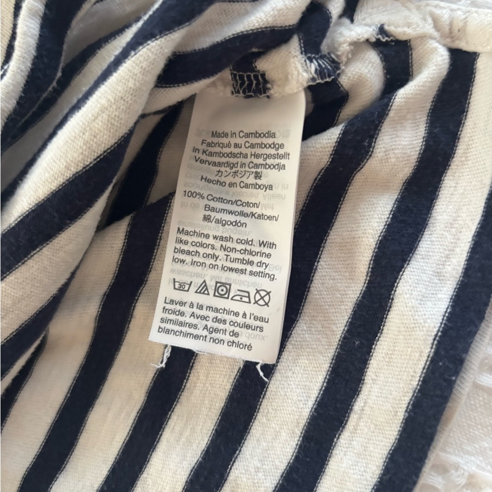 J. Crew Navy and White Striped 3/4 Sleeve Top Size XS - Picture 6 of 10
